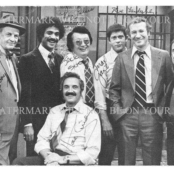 BARNEY MILLER Cast Hal Linden Ron Glass Max Gail Ron Carey Steve Landesberg Jim Gregory + signed autographed 8x10 photo reprint