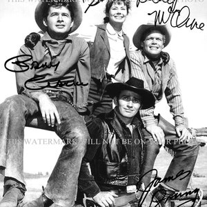 THE VIRGINIAN Cast James Drury Roberta Shore Gary Clarke and Doug McClure signed autograph autographed 8x10 reprint photo Classic TV Show