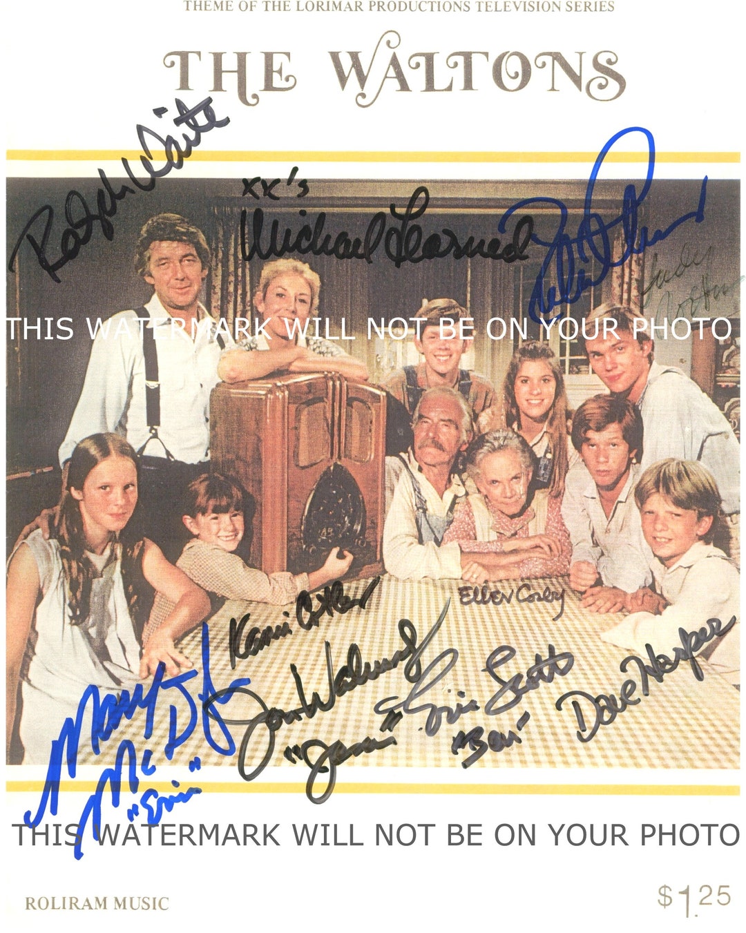 THE WALTONS TV Show Cast Ralph Waite Michael Learned Richard Thomas