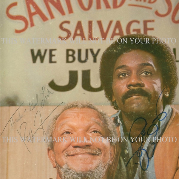 SANFORD & SON Cast Redd Foxx and Demond Wilson signed autograph autographed 8x10 reprint photo Classic Comedy Sitcom TV Show red fox