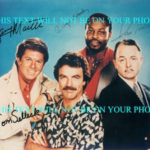 MAGNUM PI Cast Tom Selleck Larry Manetti John Hillerman Roger E. Mosley signed autograph autographed 8x10 reprint photo P I  Classic tv show