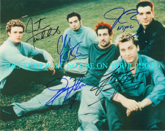 N'Sync サイン N'SYNC Group Band Signed Autograph 8x10 Reprint Photo by All