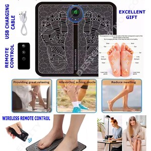 FOOT MASSAGER Remote Control USB Charging 8 Modes 19 Levels Stimulate Relax Reduce Pain Circulation Compact Take Anywhere Massage Great Gift