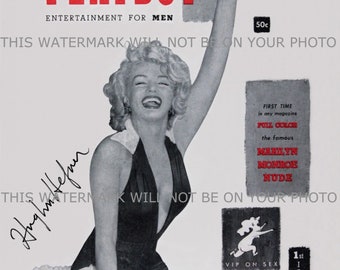 HUGH HEFNER Playboy Cover Photo With Marilyn Monroe signed autograph autographed 8x10 photo reprint