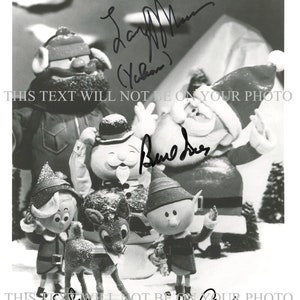 Rudolph The Red Nosed Reindeer Cast  Burl Ives Billie Mae Richards Larry D Mann  Paul Soles signed autograph autographed 8x10 reprint photo