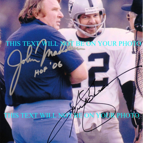 John Madden and Kenny Stabler Oakland Raiders signed autograph autographed 8x10 rp photo legendary HOF