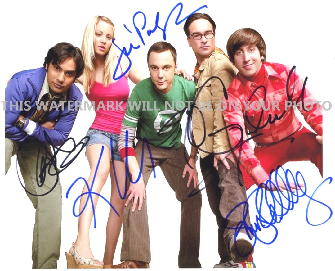 The Big Bang Theory Cast Jim Parsons Kaley Cuoco Johnny Galecki Simon  Helberg \u0026 Kunal Nayyar Signed Autograph Autographed 8x10 Reprint Photo -  Etsy, image size:1080x873
