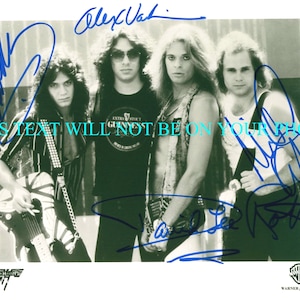 VAN HALEN Group David Lee Roth Eddie Alex and Michael Anthony signed autograph autographed 8x10 reprint photo Awesome Rock Band