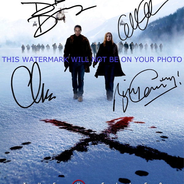 The X-FIles I Want To Believe Cast David Duchovny Gillian Anderson Billy Connolly Chris Carter signed autographed 8x10 photo reprint X Files