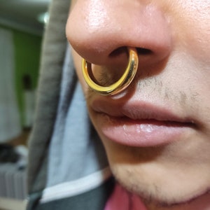 Dicker Nasen-Septum-Ohrring, nicht durchbohrender Fake-Ring, Knorpel-Manschetten-Imitat-Ohrring, Ohrläppchen, Piercing 16 bis 6 Gauge