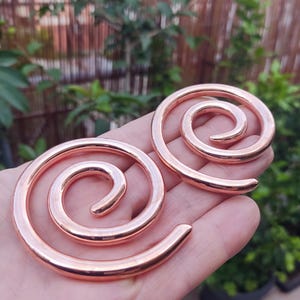 Large Thick Spiral Ear Hanger, 12 to 2 Gauge Hoop Earring, Stretched Ear Weight