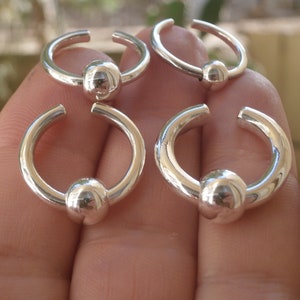 Dicke Nase Fake Gauge Silberring, Kein Piercing 16 bis 4 Gauge, Septum Ohrring, Herren Ohrring, Damen Ohrring, Geschenk für sie, Geschenk für ihn