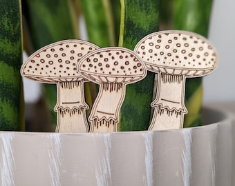 Cute Mushroom Plant Pals - Houseplant Accessory Decoration - Gift for Plant Lover and Gardener - Indoor Plant Accessory - Plant Buddy