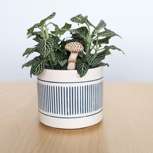 Birch Wood Mushroom Plant Stake: Houseplant Accessory