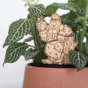 Sasquatch Bigfoot Plant Decoration Indoor Houseplant Decor Plant Accessory Plant Lover Gift Funny and Quirky Gift PNW image 2