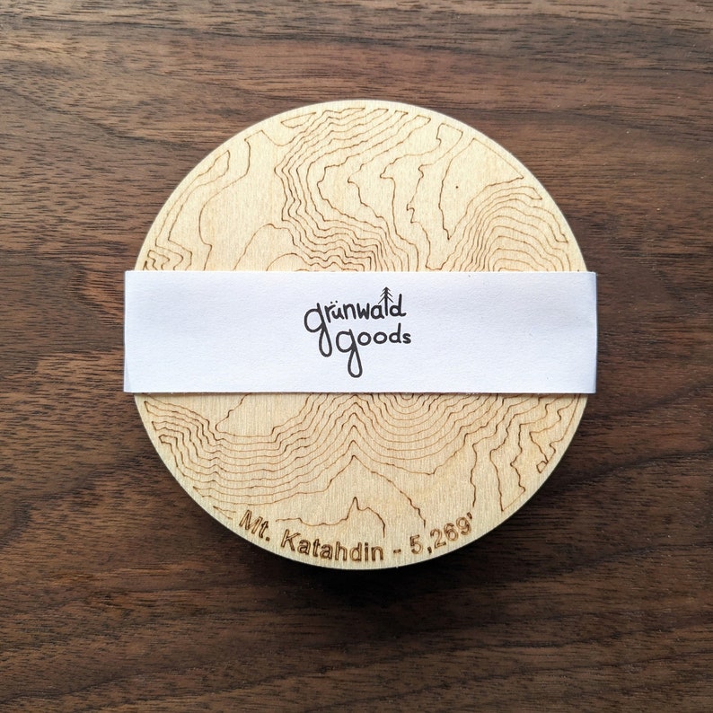 Maine Mountain Topography Coasters