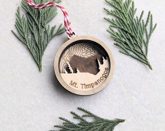 Mount Timpanogos 3D Wooden Christmas Ornament- Mountain Lover Gift - Utah Ornament - Hiker - Utah Wasatch Mountain - Christmas Tree Decor