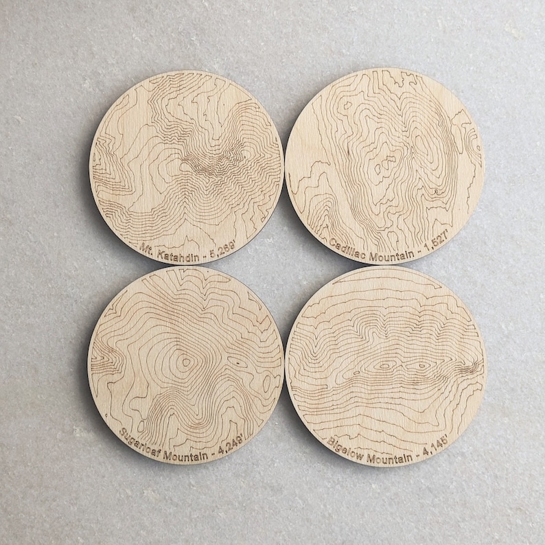 Maine Mountain Topography Coasters - Thumbnail 2