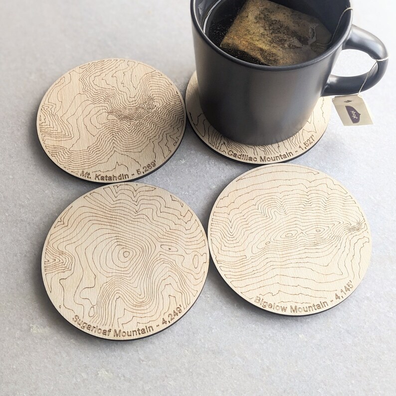 Maine Mountain Topography Coasters - Thumbnail 4