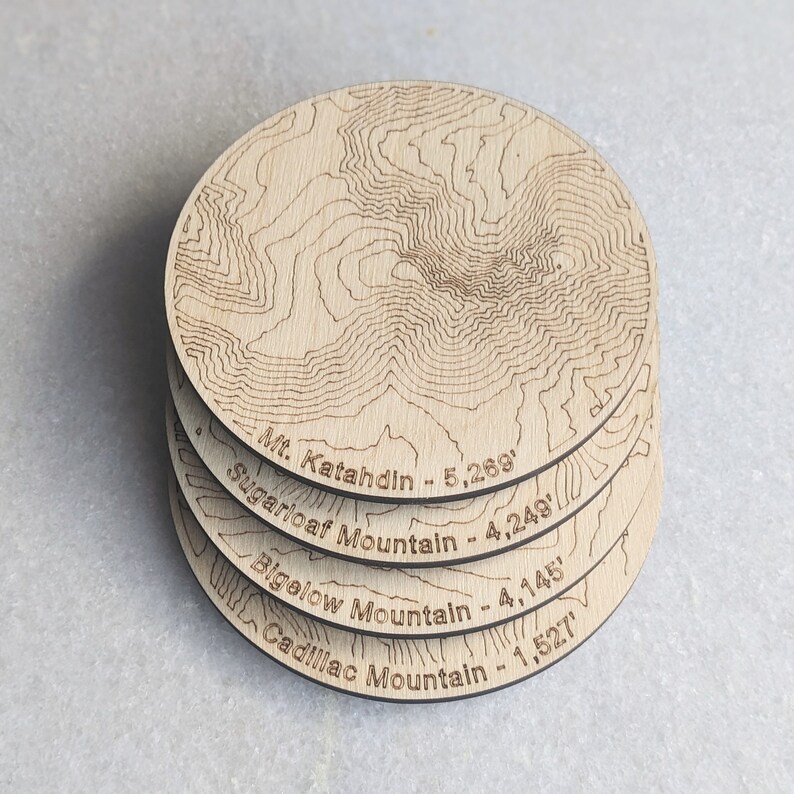 Maine Mountain Topography Coasters - Thumbnail 3