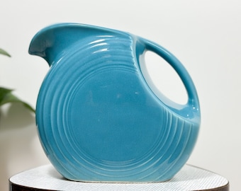 Vintage Fiestaware Disc 7" Pitcher Turquoise