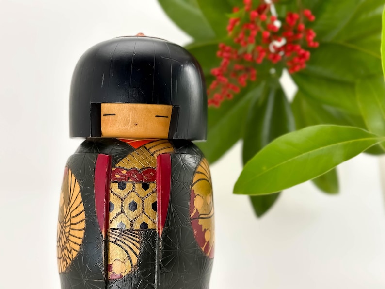 Vintage Inosuke Kobayashi Kokeshi Doll, 14" Tall image 1