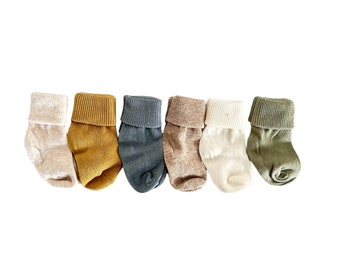 Organic Cotton Socks for Baby 6-Pack Boxed | Gifts | Newborn boy outfit| Gift Box|Gift for Baby Shower | Seamless Toddler | Gift Toddlers