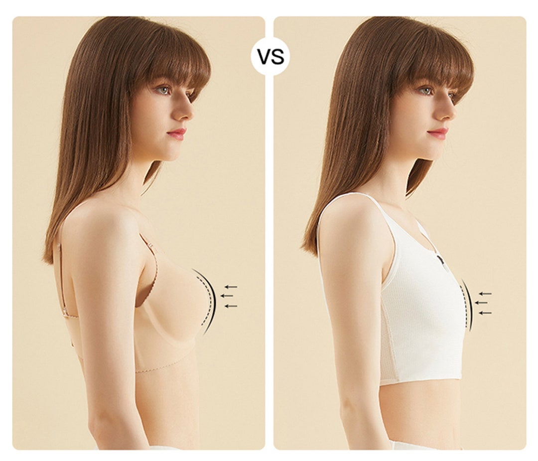 Zipper Compression Bra Flatten and Shape Your Chest to Make Etsy