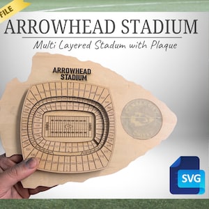Chiefs Layered Stadion mit Pfeilspitze Plaque - Digitale SVG