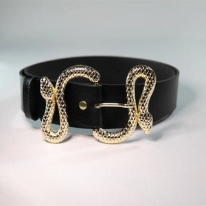 Snake Buckle Belt , snake belt , Women Leather Belt,Goth Waist Belt, Medieval Leather Belt, lack Leather Belt for Women