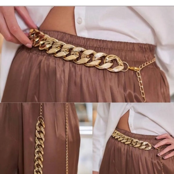 Gold Chain Belt | Vintage Adjustable Waist Belt for Women | Gold Body Chain, chain belt , gift for him , birthday gift, Women's Waist Chain
