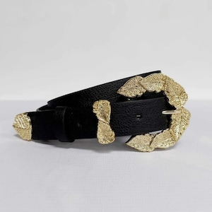 Black belt gold buckle belt,Women&#39;s Leather Belt,Leather Belt,Waist Belt with Buckles,Gift for Her,Casual Belt,leather belt with gold buckle