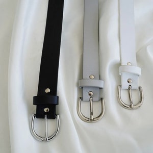 Black leather belt, dress belt, casual womens belt, gold belt, 3 pieces leather belt