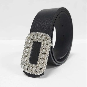 Handmade Black Leather Belt, Wide Belt,leather belt with silver buckle, Black Leather Belt, Women&#39;s Waist Belt,  Real Genuine Leather