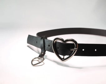 Cute Heart Belt, Love Heart Shape Belt Buckle, Dangling Heart Waistband, High Quality Bohemian Chic Indie Belt, gift for him, women belt