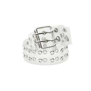 transparent belt,transparent Two Row Eyelet Belt, transparent Grommet Belt,  Belt with Double,