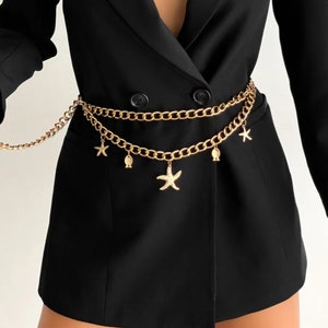 Gold Chain Belt | Vintage Adjustable Waist Belt for Women | Gold Body Chain, chain belt , gift for him , birthday gift, Women&#39;s Waist Chain