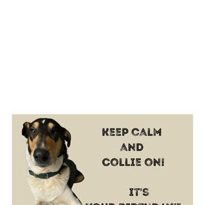 Carte d'anniversaire Smooth Collie - Paysage de carte imprimable A4 pliable en téléchargement numérique pour les amoureux des chiens
