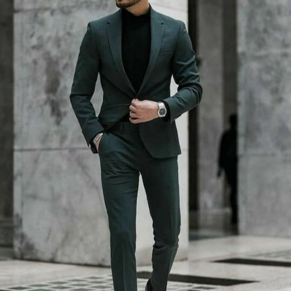 MEN GREEN SUIT - Men Prom Suit - Men Wedding Suit - Groom Wear Suit - Suit For Men - Men Elegant Suit