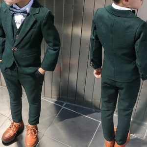 GREEN 3PIECE SUIT - Elegant Green Suit - Suit For Kid - Kid's Wedding Dress - Formal Fashion Suit - Toddler Dress - Toddler Wedding Suit