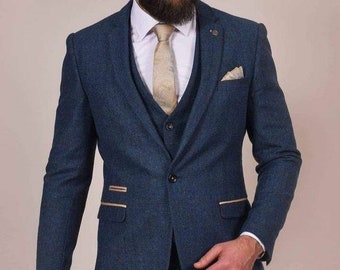 MEN BLUE SUIT - Men Wedding Suit - Groom Wear Suit - Men party Wear Suit - Men Formal Suit - Men Elegant Suit