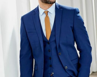 MEN BLUE SUIT - Men Wedding Suit - Men Formal Suit - Men Prom Suit - Men Party Wear Suit - Gift For Groom - Men Elegant Suit