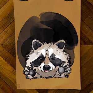 Jazz-hands raccoon illustration - Digital file for print