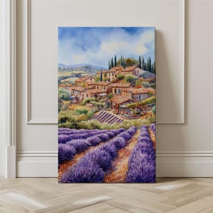 Watercolor France Provence Printable Wall Art Travel Poster, Mediterranean Lavender Field Art, French Countryside Wall Art, Gift Idea