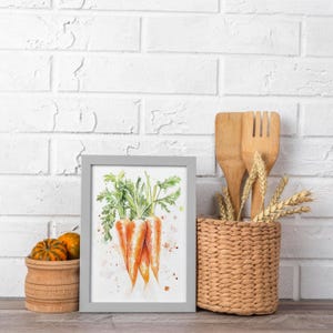 Watercolor Carrot Kitchen Print: Vegan Home Decor (Digital Download)