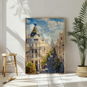 Aquarell Spanien Madrid druckbare Wand Kunst Reise Poster, Madrid Metropolis Gebäude Kunstdruck, Spanien Poster Druck, Weihnachten druckbar