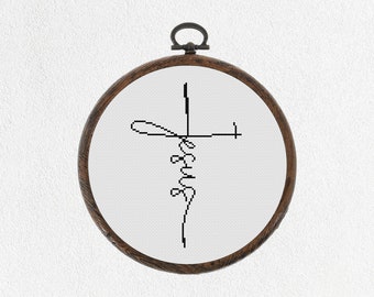 Jesus Cross Stitch Pattern, Religious Design (PDF)