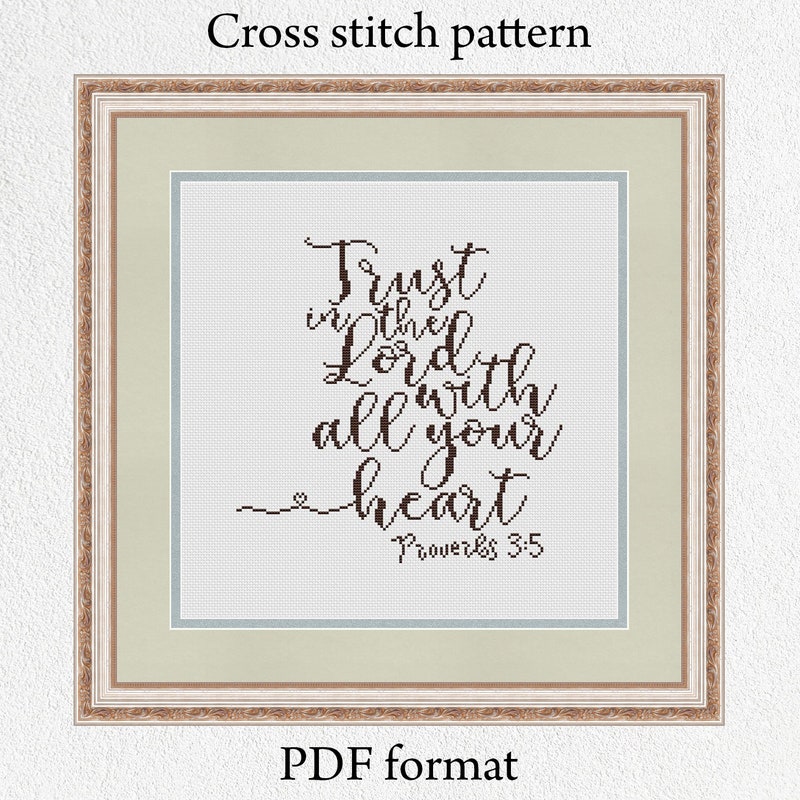 Bible Verse Cross Stitch Pattern - Etsy