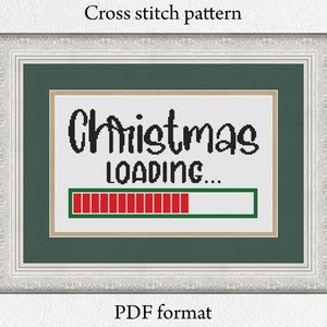 Christmas cross stitch pattern PDF, Easy cross stitch chart, Xmas cross stitch design, Modern xstitch embroidery pattern
