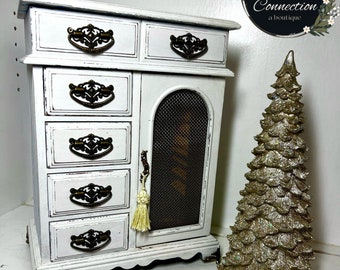 Painted Jewelry Box, White Shabby Chic, KAYLA